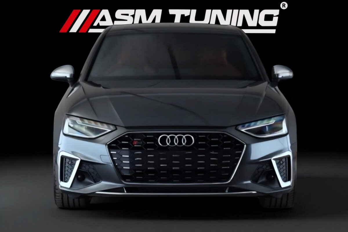 Colecție Carbon & Performanță Audi A4/S4 B9 Audi S4 B9 echipat cu splitter, difuzor și eleron din carbon real – colecția completă ASM Tuning