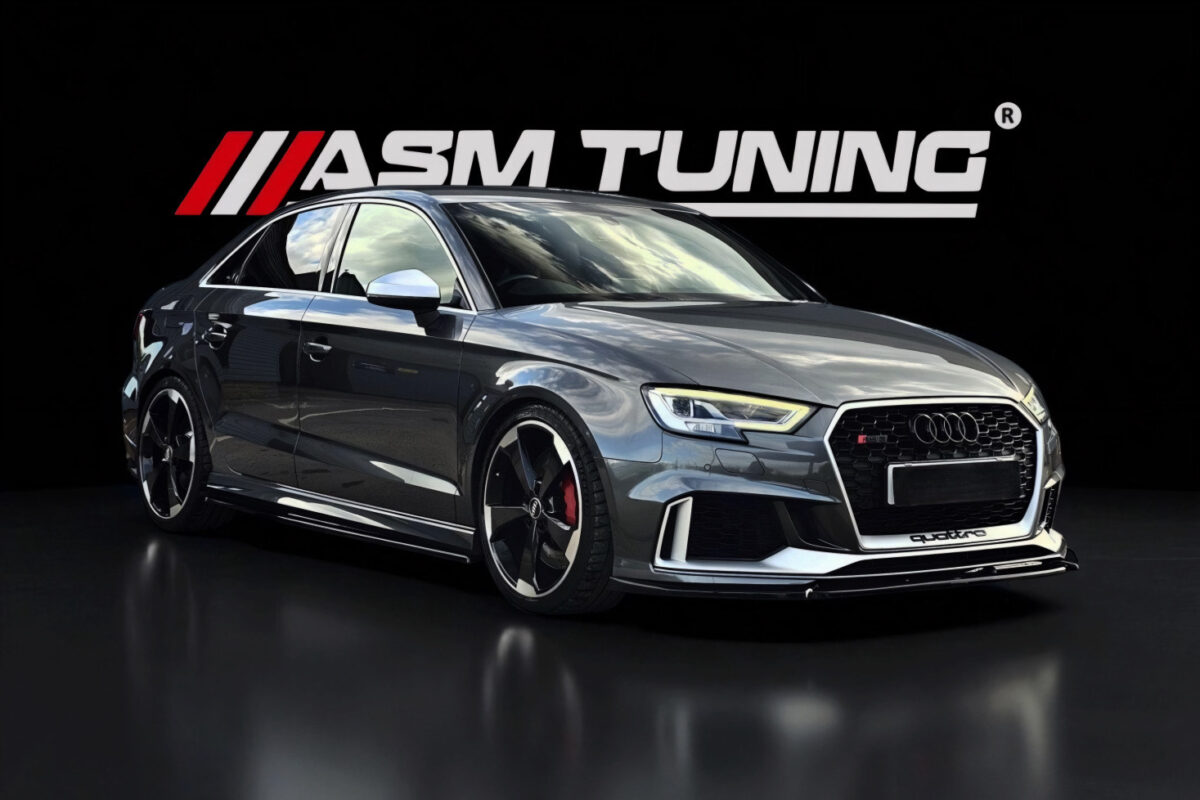 Audi RS3 8V echipat cu piese carbon real – difuzor LED, splitter, eleron – ASM Tuning