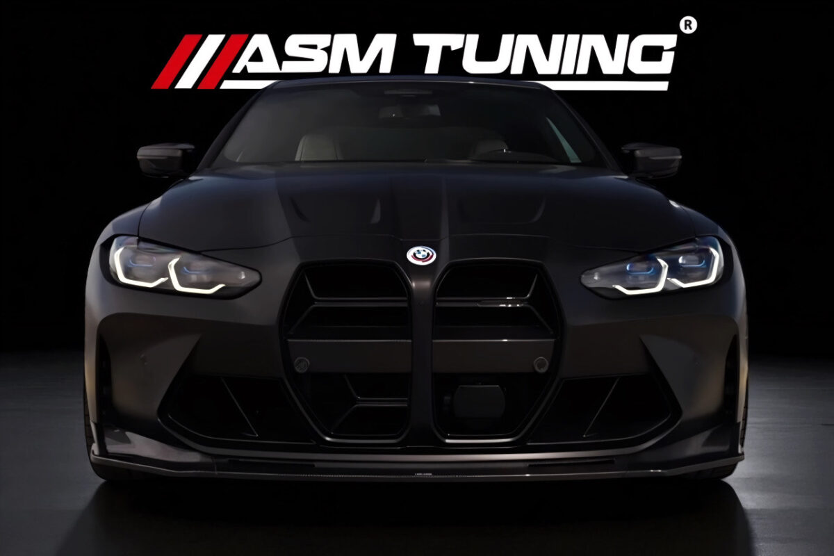 BMW M3 G80 G81 echipat cu kit carbon complet ASM Tuning – splitter, difuzor, eleron