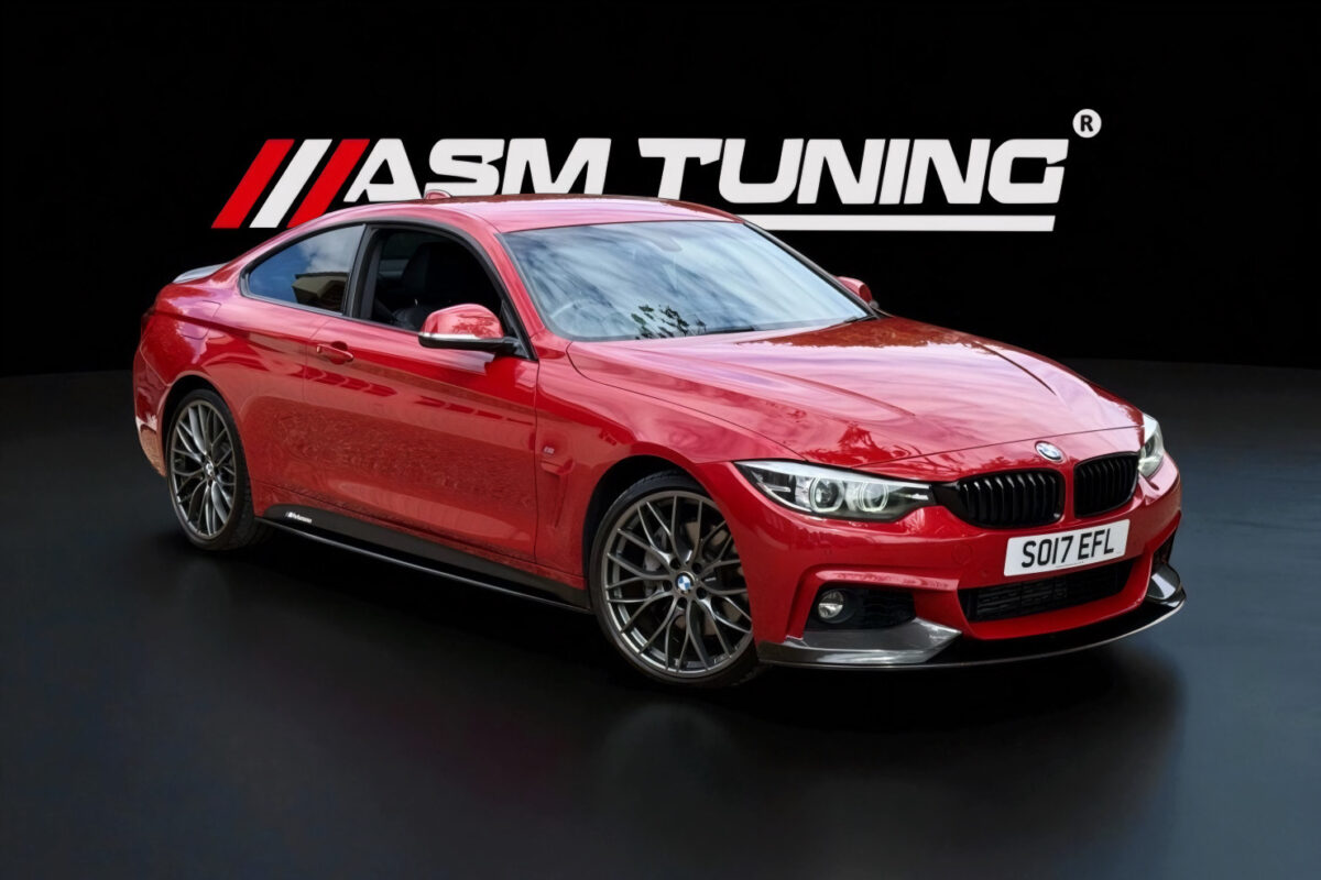 BMW Seria 4 F32 Coupé cu splitter frontal, eleron, difuzor și extensii laterale din carbon real – colecția ASM Tuning