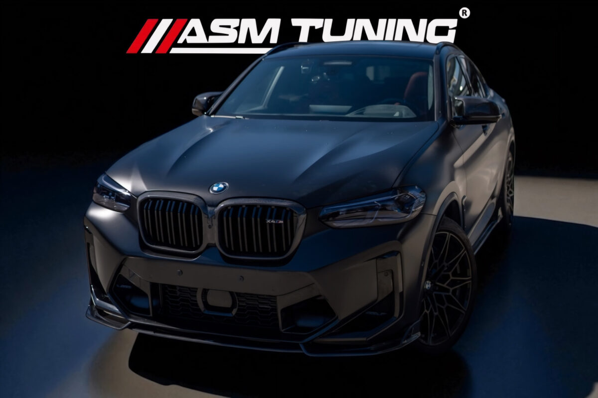 Colecție Carbon & Performanță BMW X4M F98 BMW X4M F98 cu kit complet tuning din carbon: splitter, difuzor, eleron by ASM Tuning România