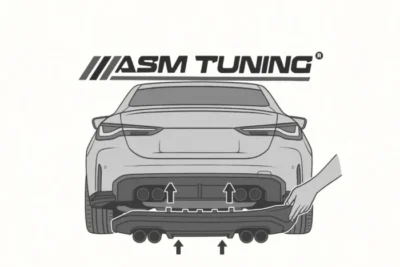 Demontare difuzor spate original BMW – Instalare difuzor carbon ASM Tuning România