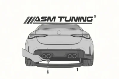 Reinstalare șuruburi OEM pentru difuzor spate ASM Tuning – Montaj final pe BMW