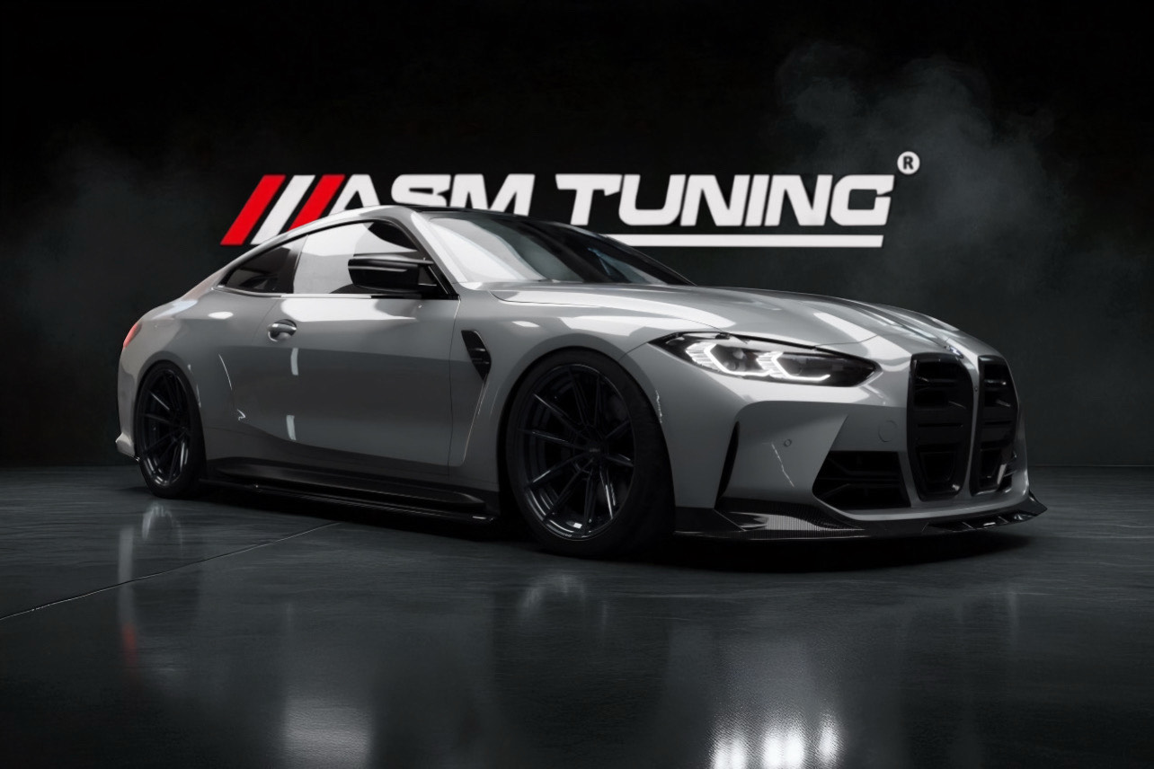 Colecție Carbon & Performanță BMW G82/G83 M4 BMW M4 G82 echipat cu kit complet din carbon ASM, jante forjate, downpipe sport – tuning premium în România