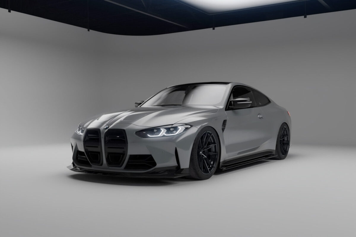 Piese din carbon pentru body kit montate pe mașină sport – tuning auto pentru performanță și stil